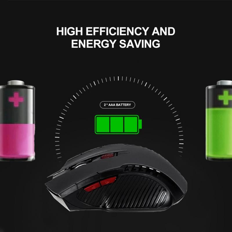 2.4G Wireless Mouse USB Receiver 6 Buttons Professional Optical