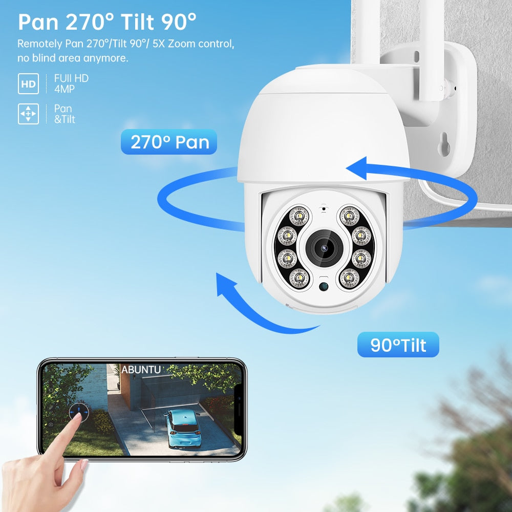 4mp Hd Wifi Ip Camera Outdoor Security Color Night Vision 2mp Wireless