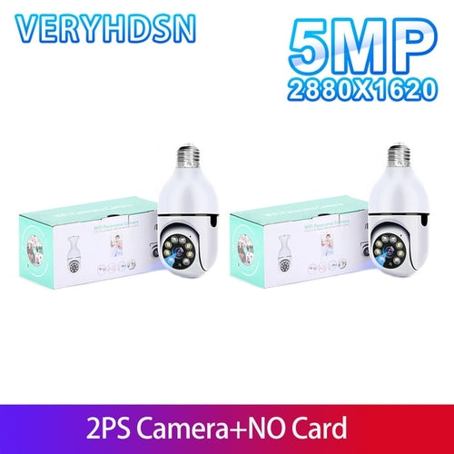 5G Wifi 5MP E27 Bulb Surveillance Camera Indoor 4X Digital Zoom AI
