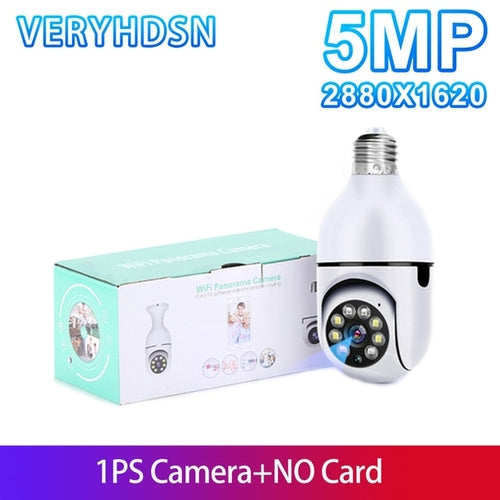 5G Wifi 5MP E27 Bulb Surveillance Camera Indoor 4X Digital Zoom AI