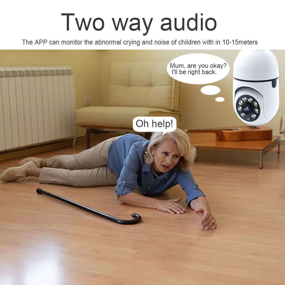 5G Wifi 5MP E27 Bulb Surveillance Camera Indoor 4X Digital Zoom AI