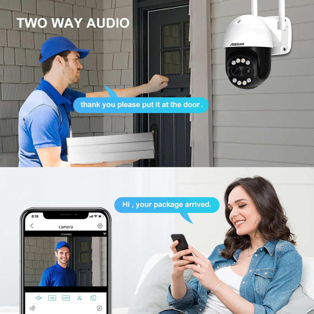 4k Outdoor Wifi Surveillance Cameras | 4k 8mp Dual 8x Zoom Ptz Camera