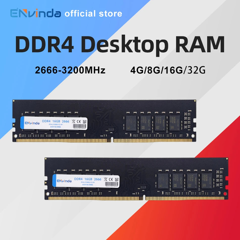 ENVINDA DDR4 PC RAM Memoria 8GB 16GB 3200MHz DIMM Desktop Computer