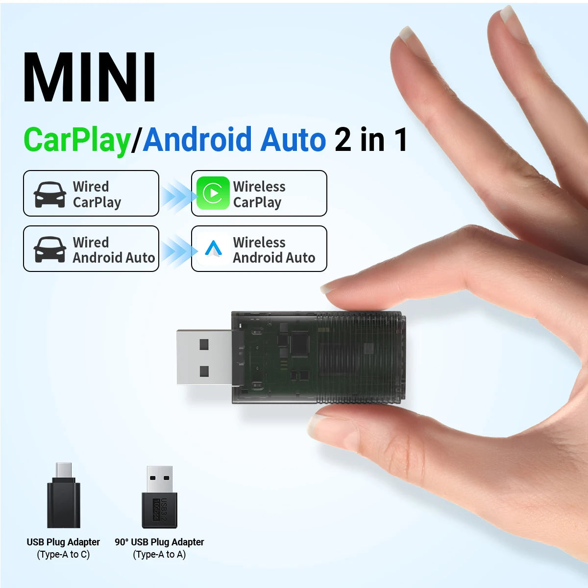 NEW Wireless CarPlay Android Auto Wireless Adapter Smart Mini Box Plug