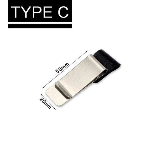 STONEGO Handmade Leather Brass Stainless Steel Pen Holder Clip Journal