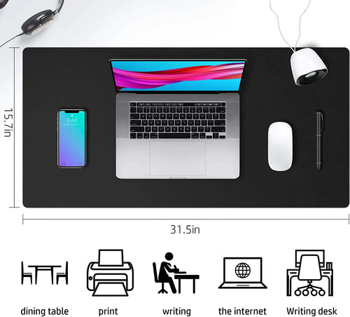 Desk Mat Waterproof PVC Mouse Pad Leather Desk Protective Cover Pink
