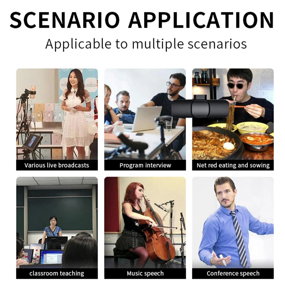 New Wireless Lavalier Microphone Portable Audio Video Recording Mini