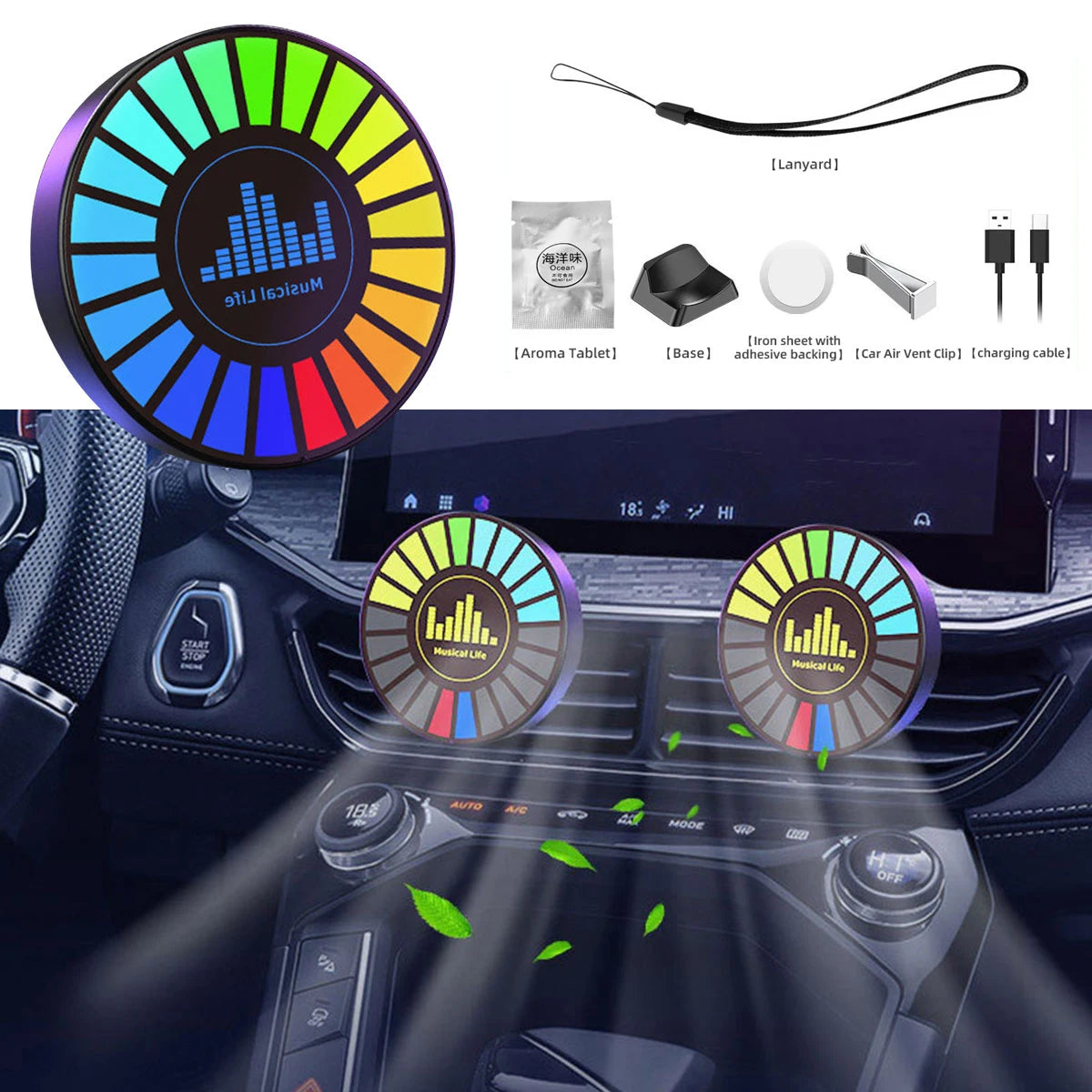 Aromatherapy magnetic pickup light RGB light LED light captures sound,