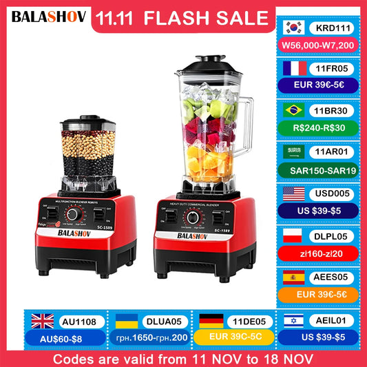 2000W Heavy Duty Commercial Blender Stationary Mixer Food Processor