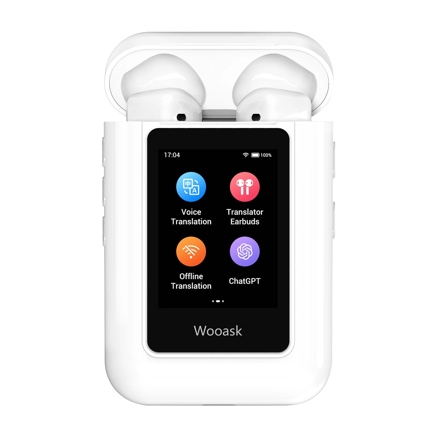 Wooask A8 ChatGPT Translator Earbuds with Touch Screen,4 in 1 Instant