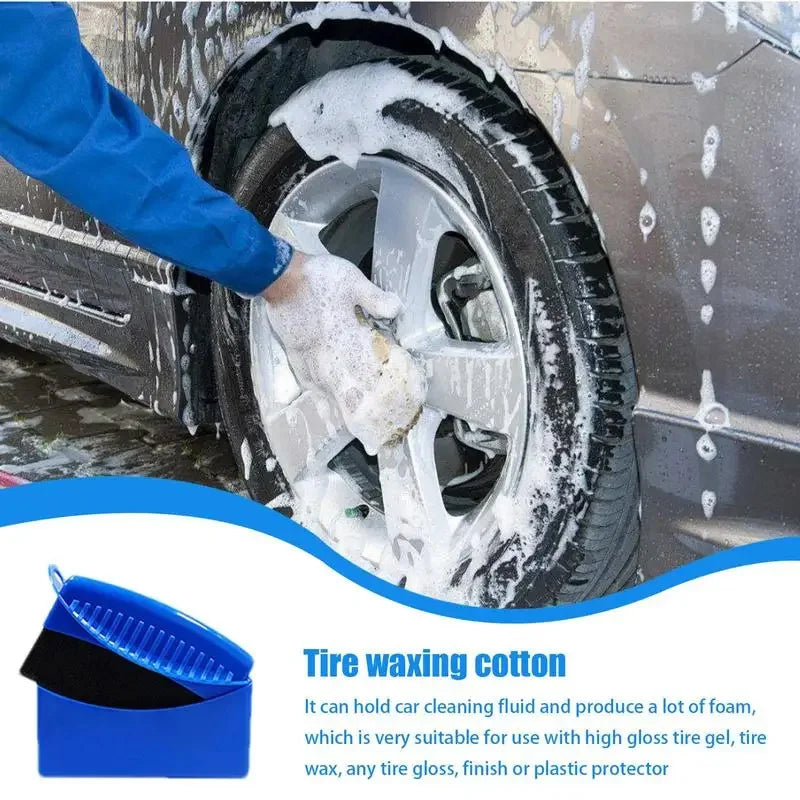 2Piece Car Tires Waxing Polishing Cleaning Wipe Washing Tire Tyre