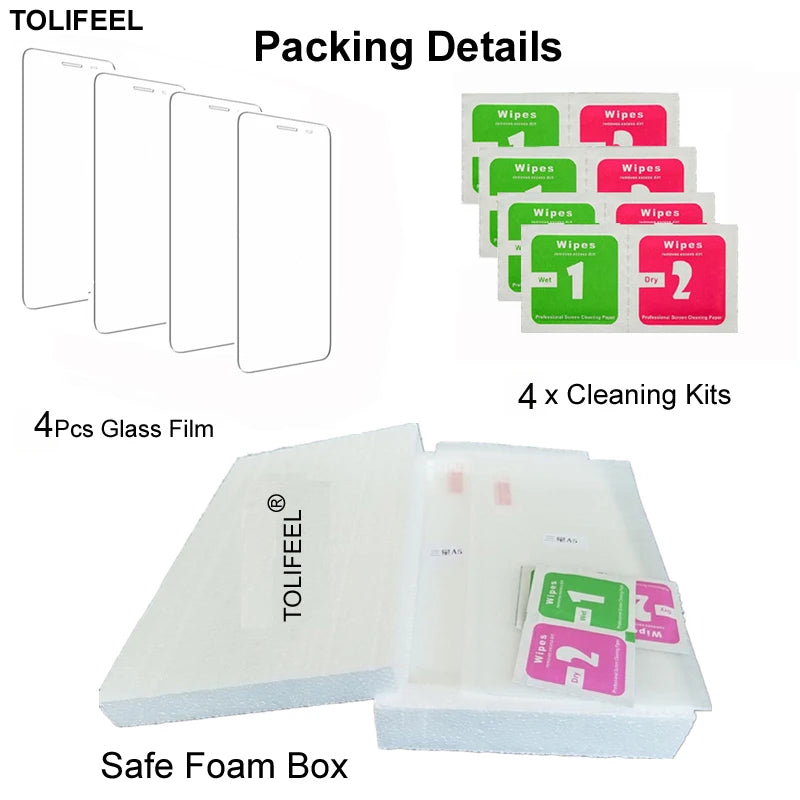 4PCS Tempered Glass for Google Pixel 8 Pro 8A 7 7A 6 6A 5 5A 4A 4 XL 3