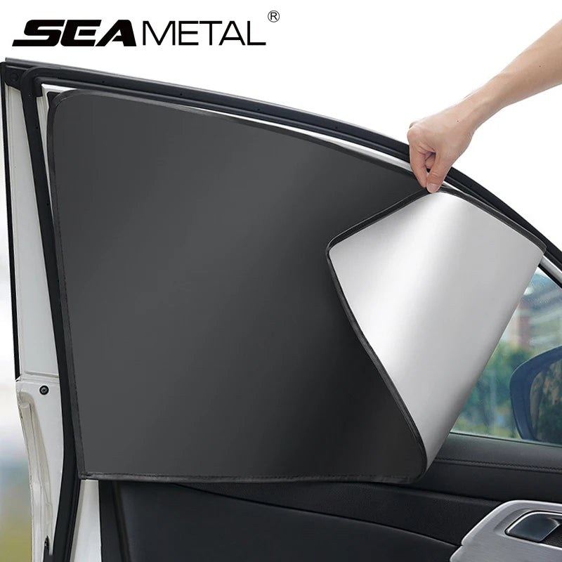 SEAMETAL 2Pcs Car Side Window Sun Shade Curtain Summer Sun Protection