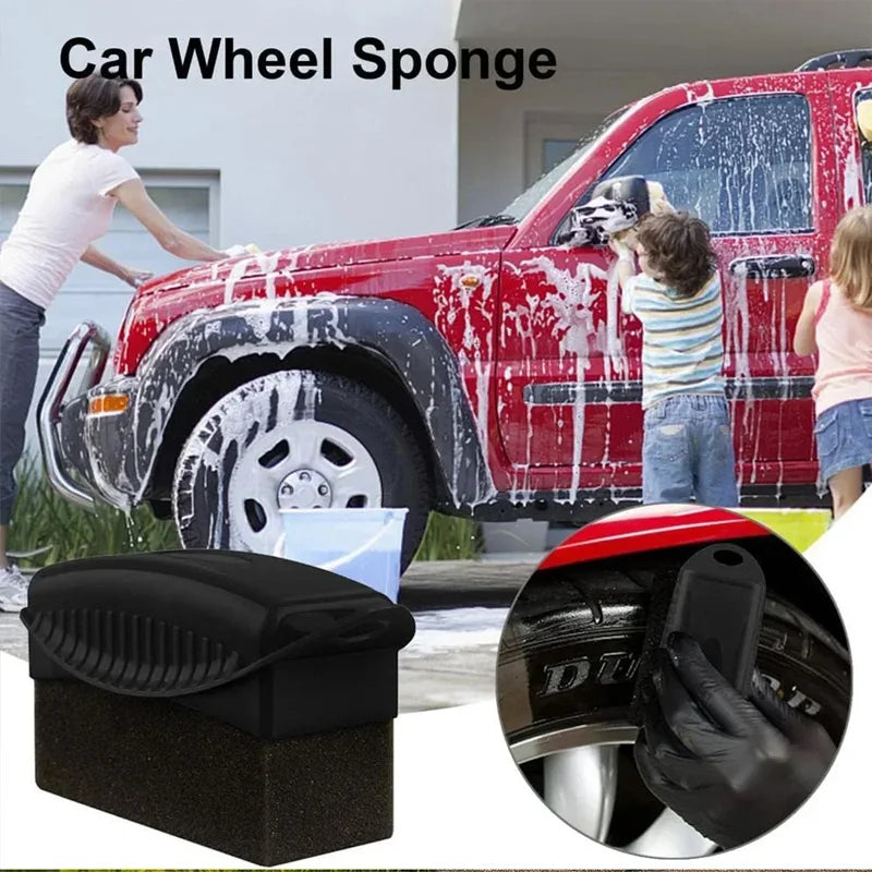 2Piece Car Tires Waxing Polishing Cleaning Wipe Washing Tire Tyre