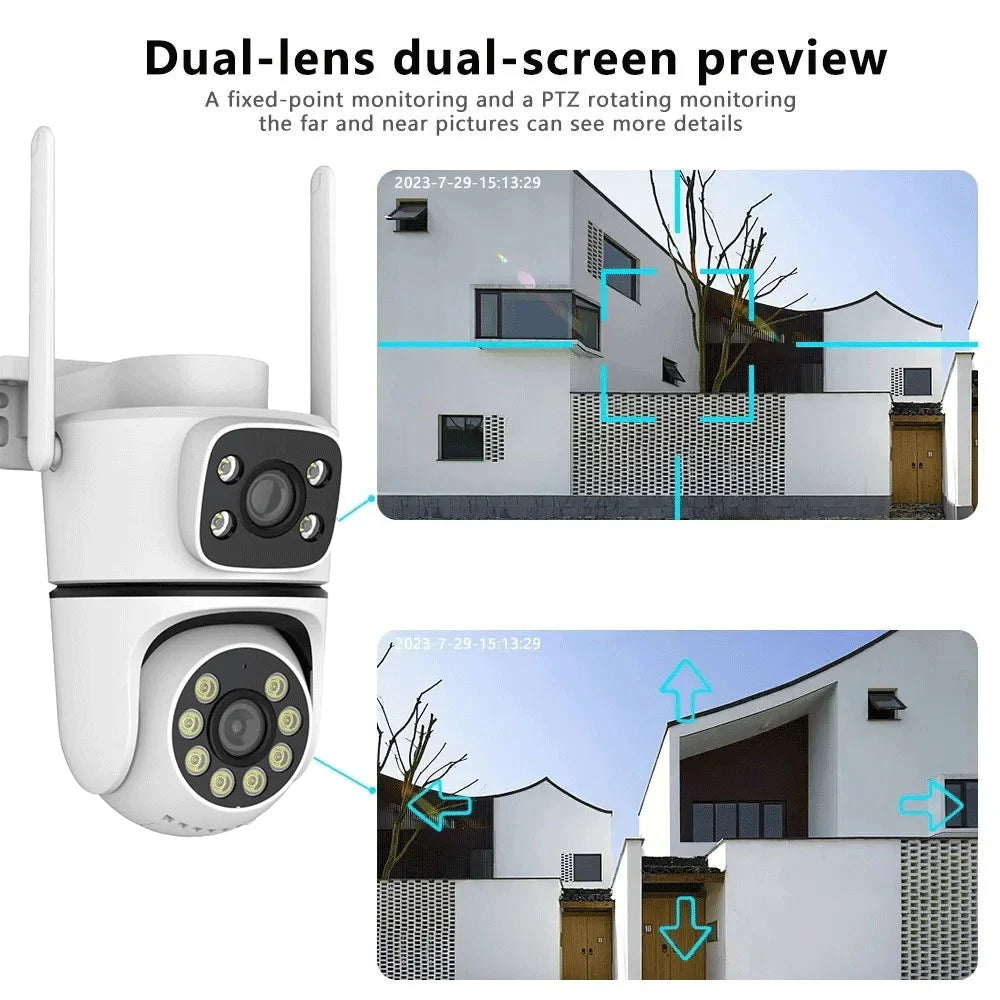 Tuya 10MP Dual-Lens 5G Wifi Camera PTZ Outdoor 4K HD Dual Screen Home