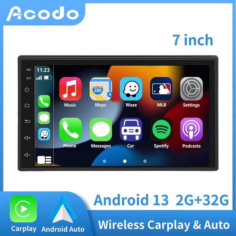 ACODO Android Car Player 7 inch 2 Din Multimedia Wireless Carplay Auto
