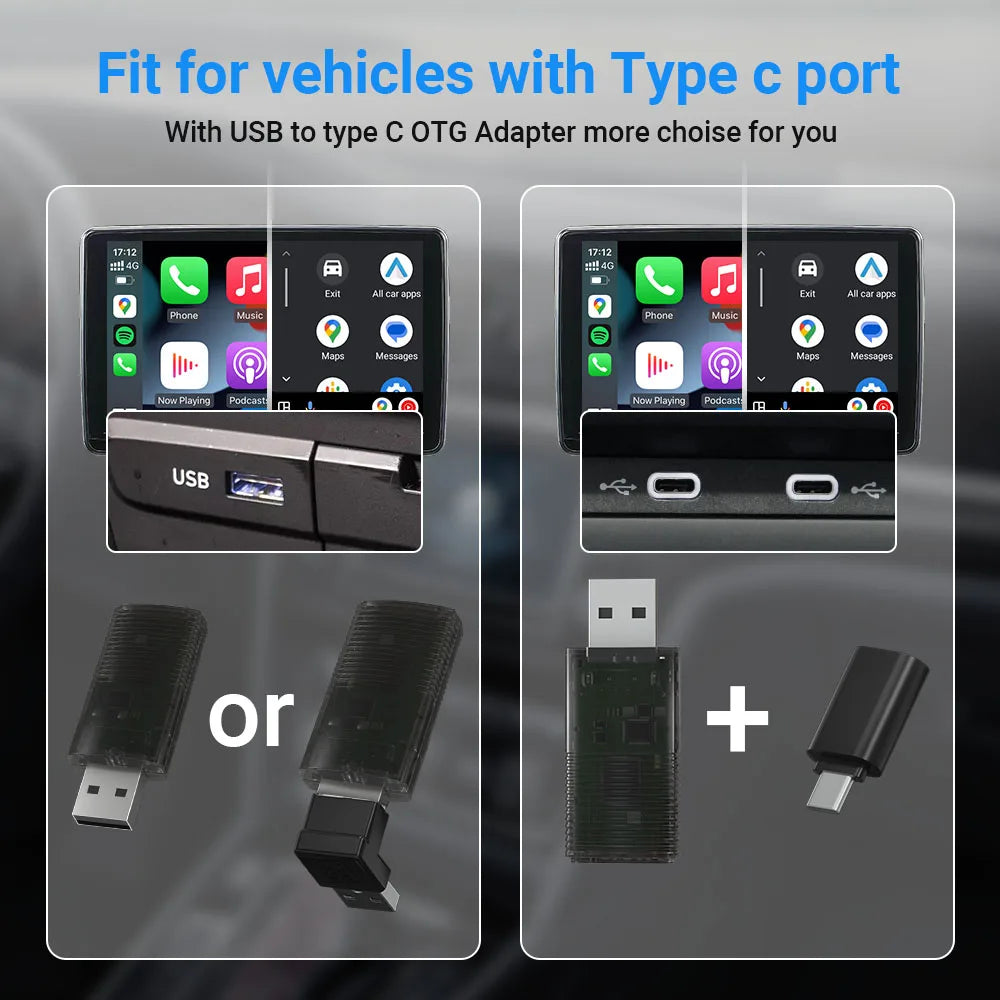 NEW Wireless CarPlay Android Auto Wireless Adapter Smart Mini Box Plug