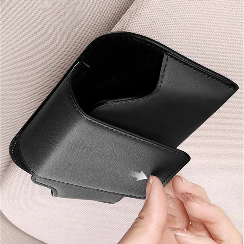 SEAMETAL Cowhide Sun Visor Glasses Holder Premium Leather