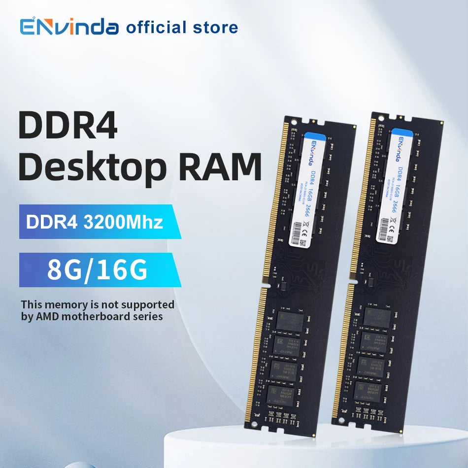 ENVINDA DDR4 PC RAM Memoria 8GB 16GB 3200MHz DIMM Desktop Computer