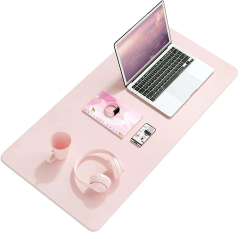 Desk Mat Waterproof PVC Mouse Pad Leather Desk Protective Cover Pink