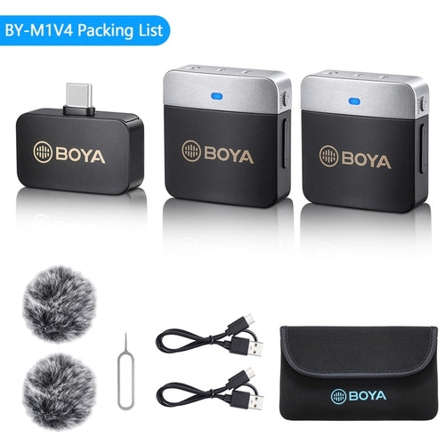 BOYA Wireless Lavalier Lapel Microphone for iPhone Android DSLR