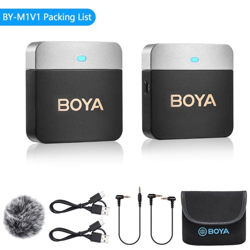 BOYA Wireless Lavalier Lapel Microphone for iPhone Android DSLR