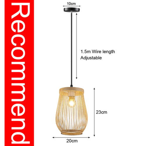 Bamboo Pendant Lamp Hand Knitted Chinese Style Weaving Hanging Lamps