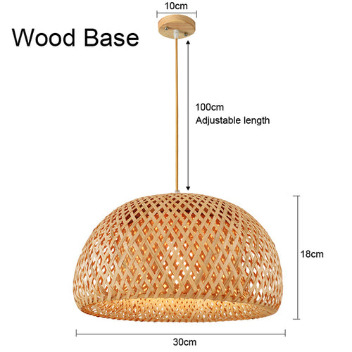 Bamboo Pendant Lamp Hand Knitted Chinese Style Weaving Hanging Lamps