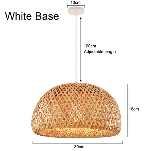 Bamboo Pendant Lamp Hand Knitted Chinese Style Weaving Hanging Lamps