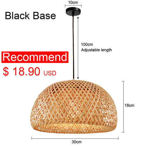 Bamboo Pendant Lamp Hand Knitted Chinese Style Weaving Hanging Lamps