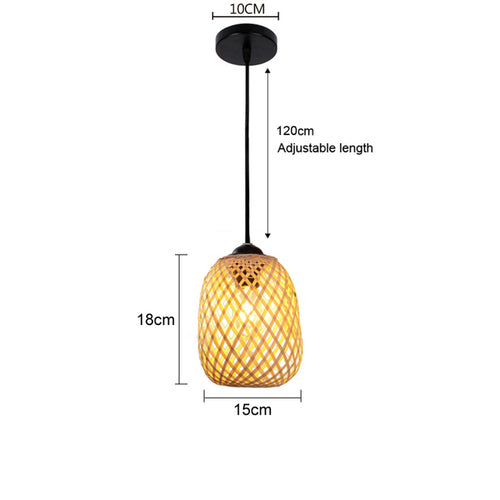 Bamboo Pendant Lamp Hand Knitted Chinese Style Weaving Hanging Lamps