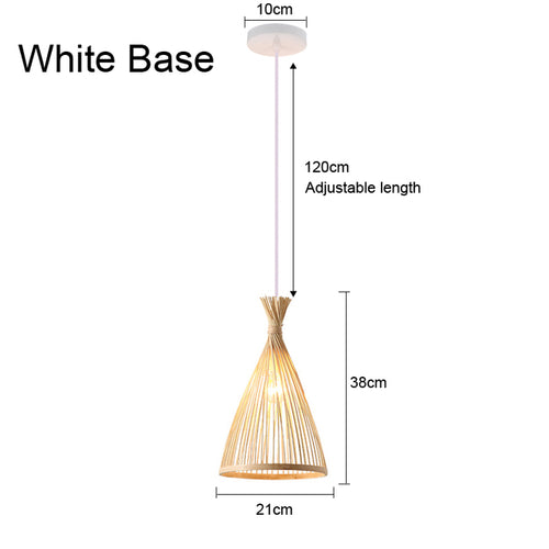 Bamboo Pendant Lamp Hand Knitted Chinese Style Weaving Hanging Lamps