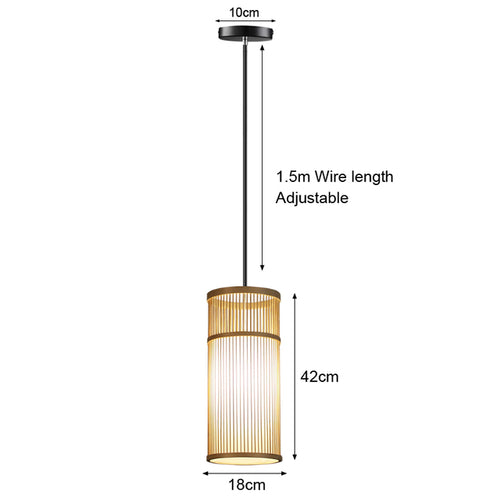Bamboo Pendant Lamp Hand Knitted Chinese Style Weaving Hanging Lamps