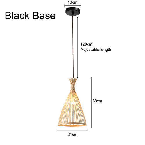 Bamboo Pendant Lamp Hand Knitted Chinese Style Weaving Hanging Lamps