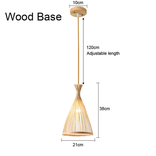 Bamboo Pendant Lamp Hand Knitted Chinese Style Weaving Hanging Lamps