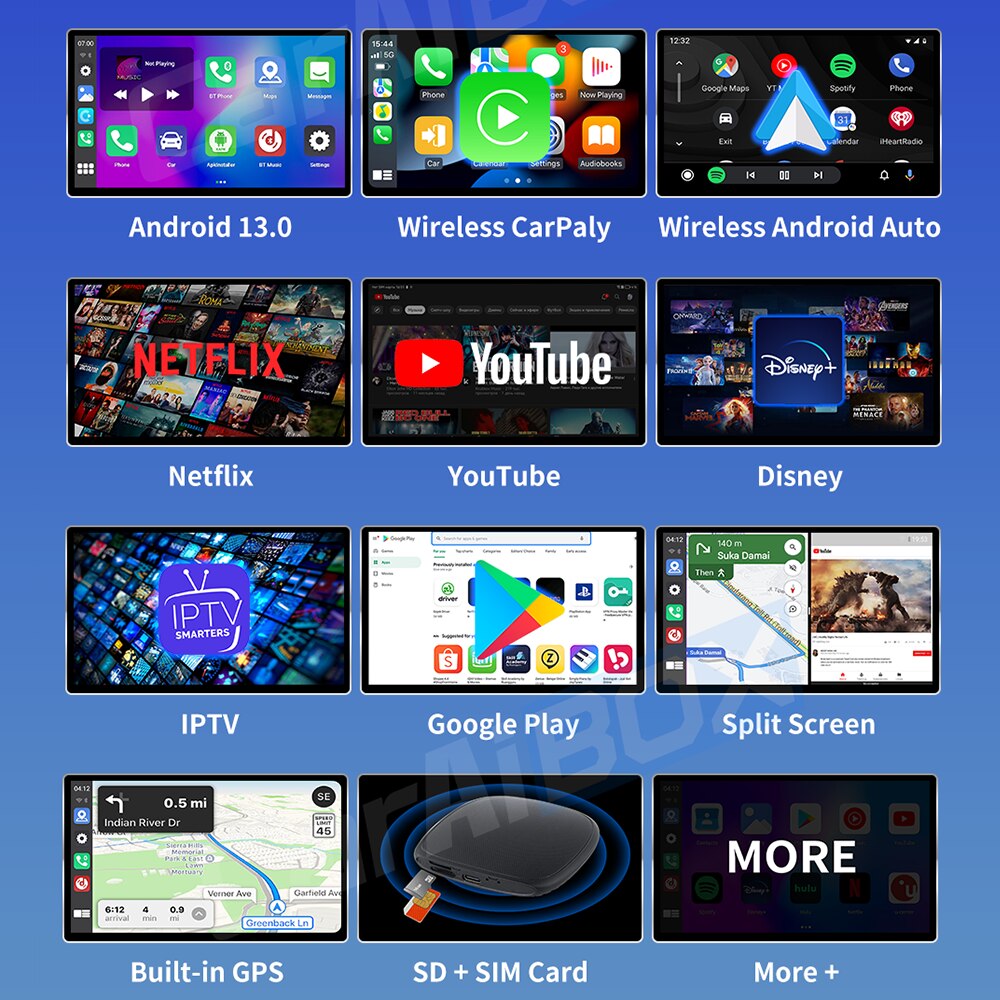CarAiBOX CarPlay Ai Box Qualcomm 6125 8 Core CPU Android 11.0