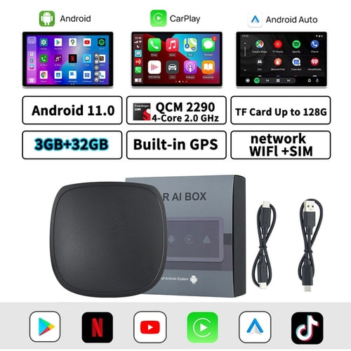 CarAiBOX CarPlay Ai Box Qualcomm 6125 8 Core CPU Android 11.0