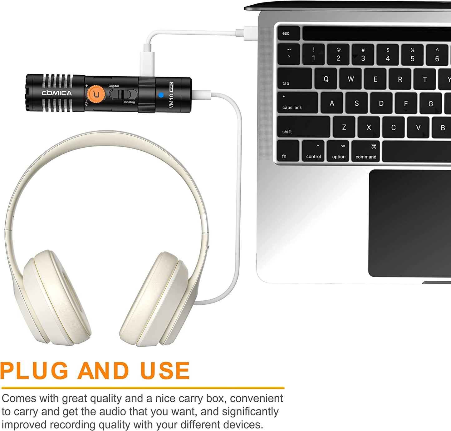 Comica VM10 Pro Camera Microphone with Shock Mount, Gain Control and