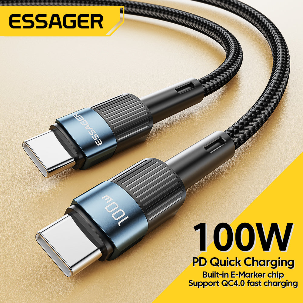 Essager 100w Usb Type C To Usb C Cable Usb-c Pd Fast Charging Charger