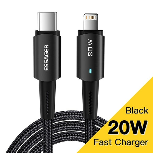 Essager Usb C Cable For Iphone 11 12 13 Pro Max Xs 20w Fast Charging