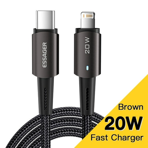 Essager Usb C Cable For Iphone 11 12 13 Pro Max Xs 20w Fast Charging