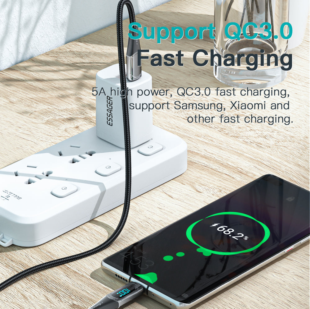 Essager USB Type C To USB C Cable 100W/5A PD Fast Charging Charger