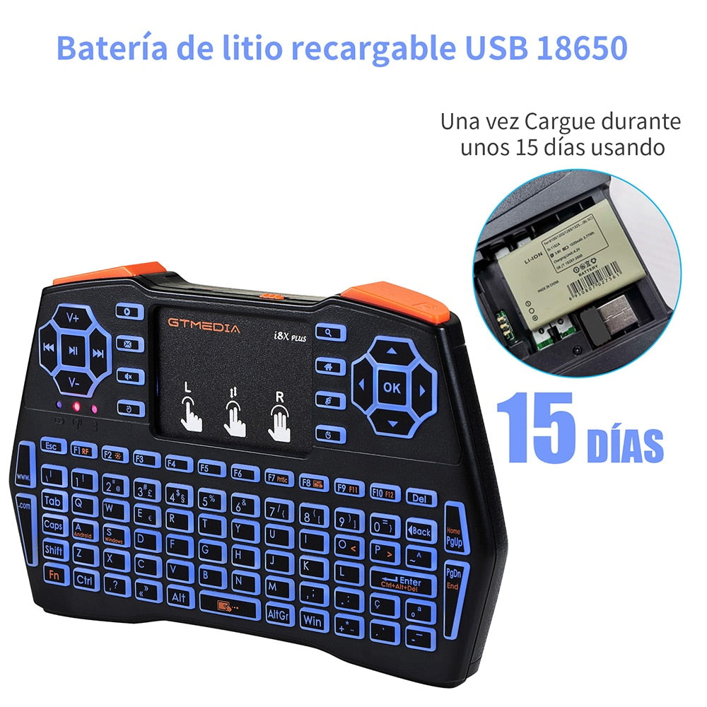 GTMEDIA I8x Plus Wireless 2.4G Keyboard English Spanish Portuguese Air