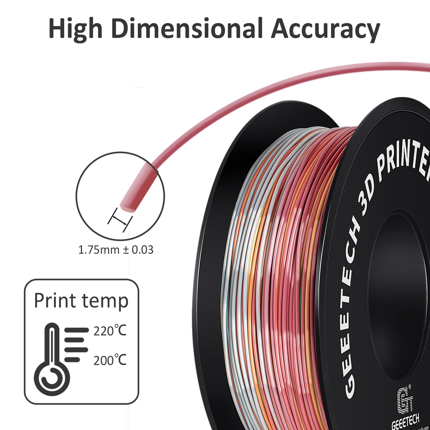 Geeetech 3d Filament Pla Petg Abs 1kg 1.75mm 3d Printer Filament