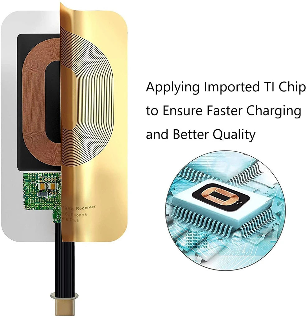 Micro USB Type C Universal Fast Wireless Charger adapter For Samsung