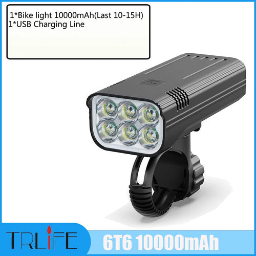 10000LM 8T6 Bike Light Built-in 10000mAh USB Rechargeable Rear Light