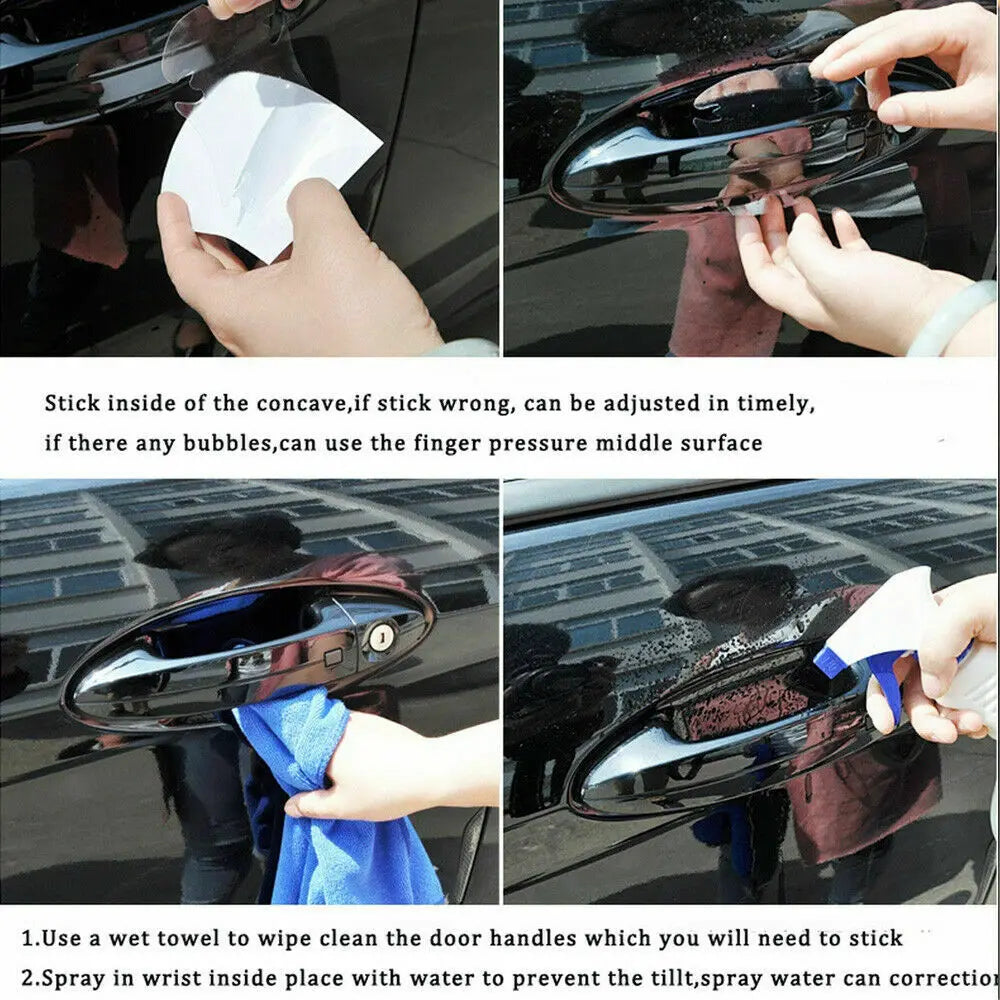 4pcs Universal Invisible Car Door Handle Scratches Automobile Shakes