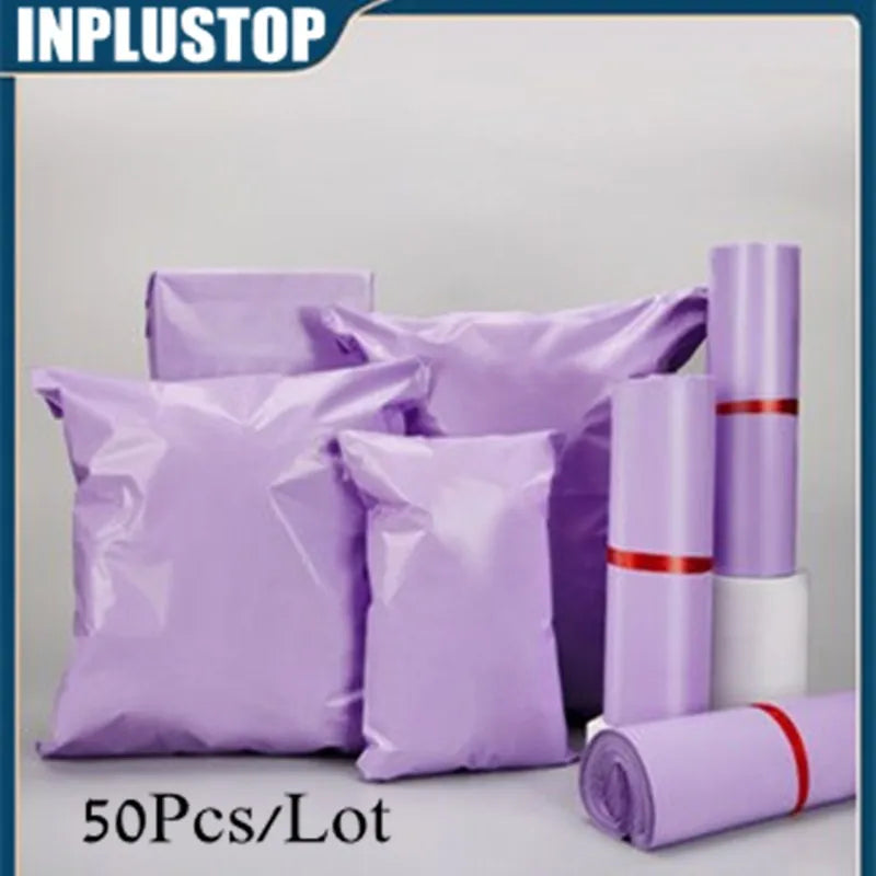 50Pcs Purple Courier Mailer Bags Packaging Poly Package Plastic