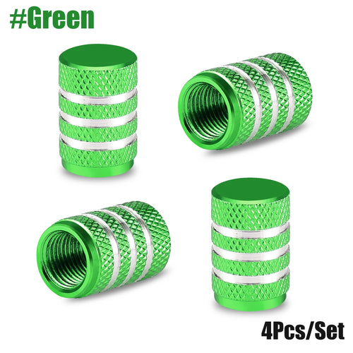 AUTCOAT 4Pcs Aluminum Car Wheel Tire Valve Caps Tyre Rim Stem Covers