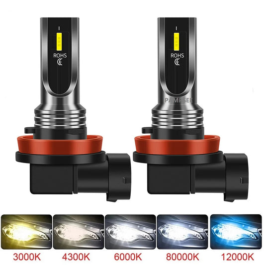 2Pcs H4 H7 H11 H10 LED Car Headlight Bulbs 3000K 6000K PSX24W 9005 HB3